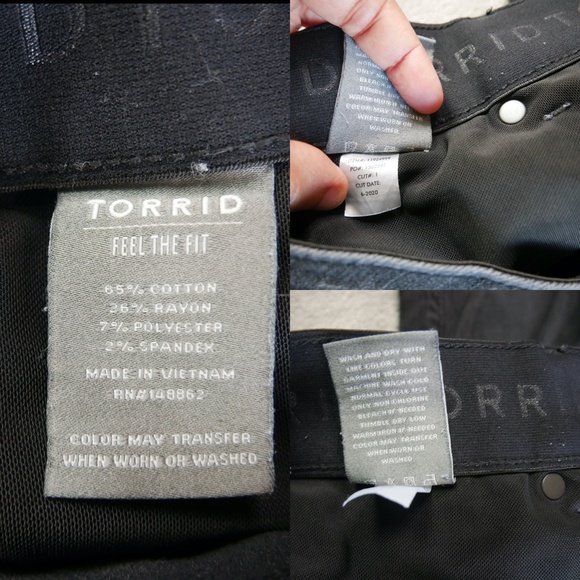 Torrid Bombshell Skinny 22R Black Premium Stretch High Rise Destructed Jeans - Picture 12 of 12